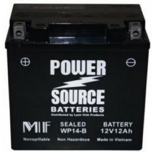 Power Source    12 Volt  Battery (WP14-B),  Sealed AGM